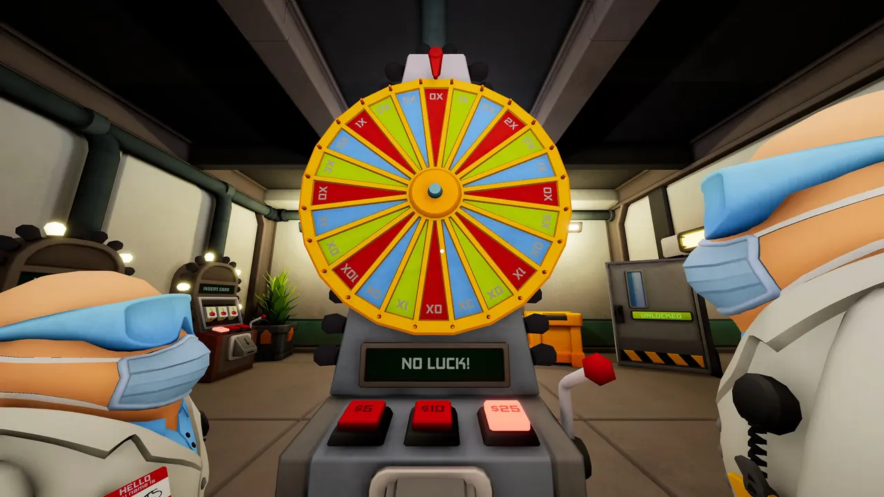 The prize wheel in the staff room landing on NO LUCK